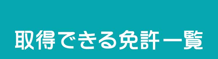 取得できる免許一覧