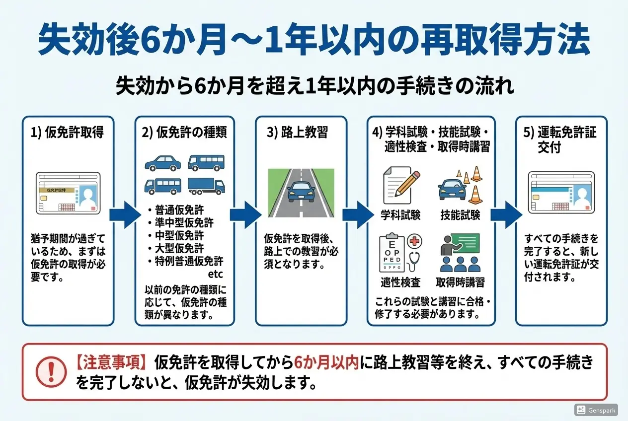 免許失効後6か月〜1年以内の再取得方法