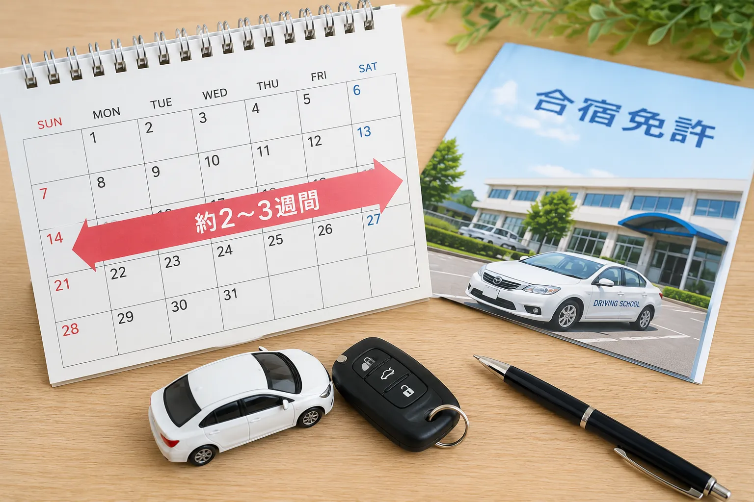 合宿免許の平均期間は2〜3週間程度