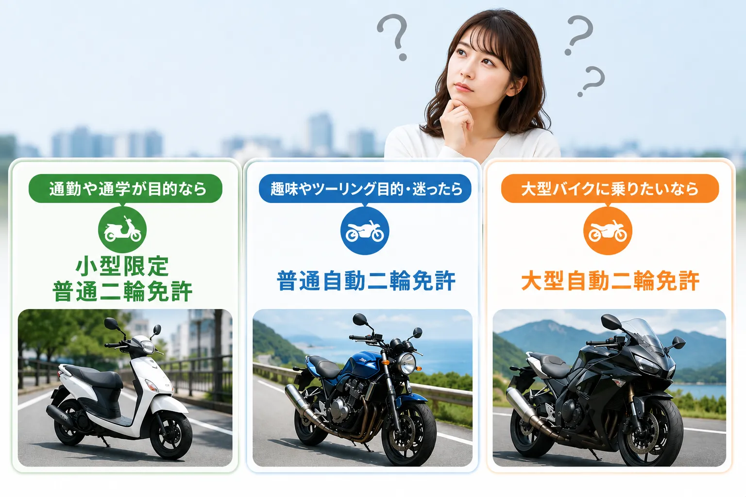 取るならどれ?目的別におすすめのバイク免許