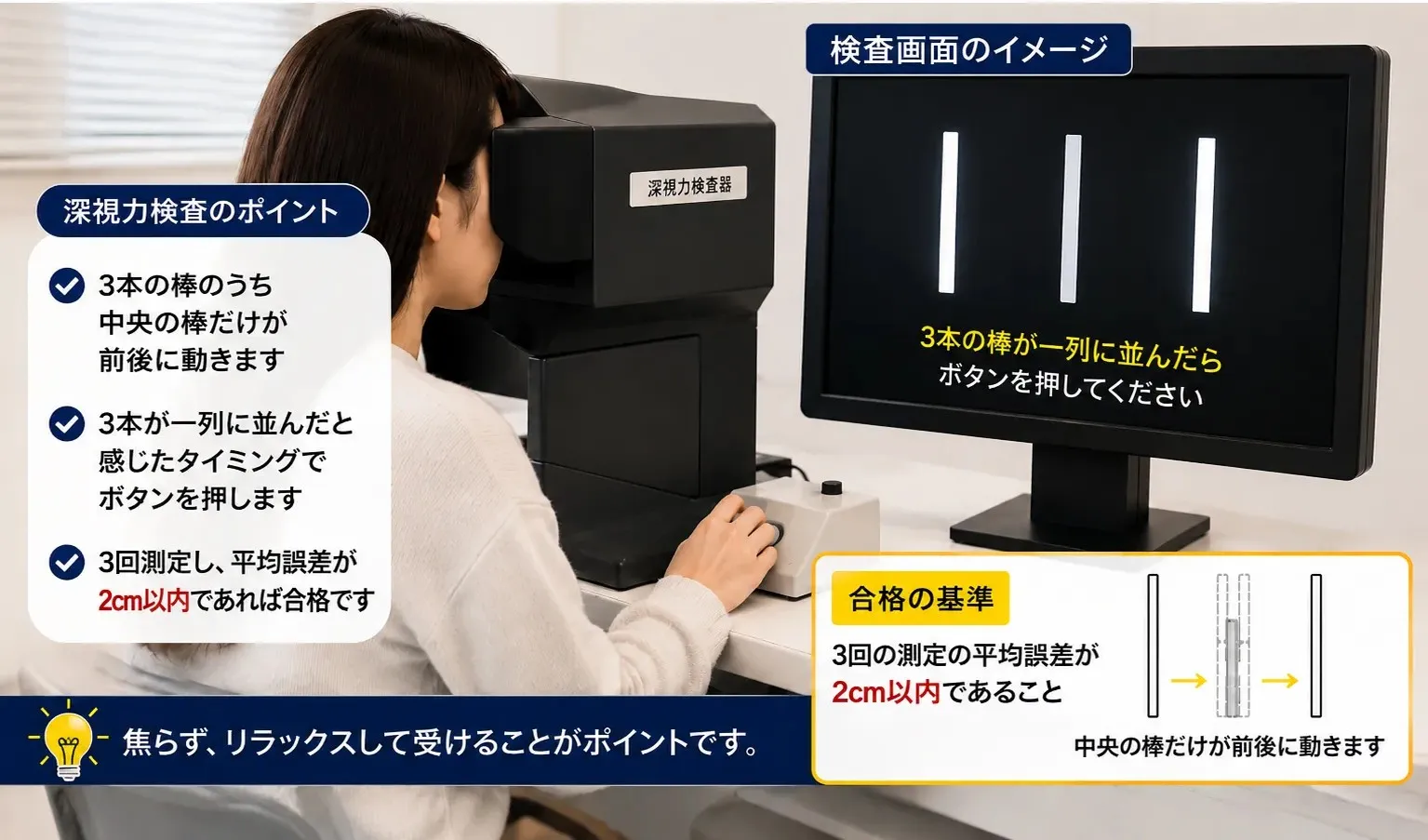 大型免許・二種免許でおこなう深視力検査とは？