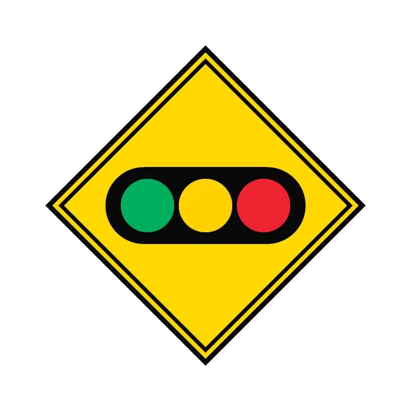 警戒標識：信号機あり