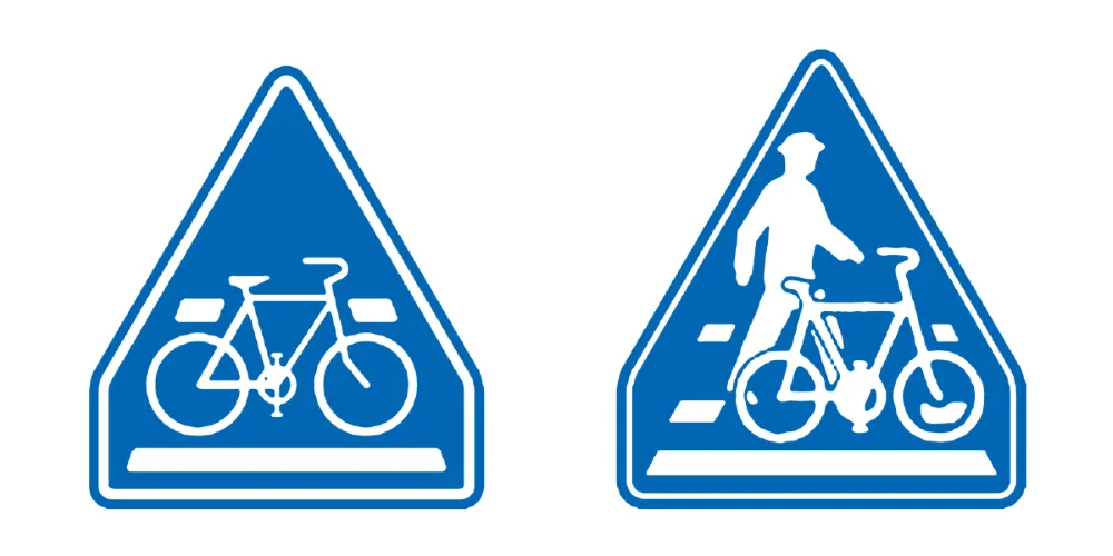 指示標識：横断歩道・自転車横断帯