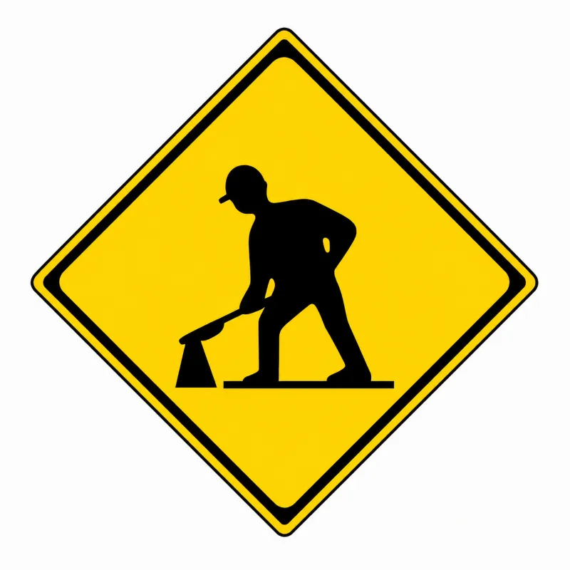 警戒標識：道路工事中