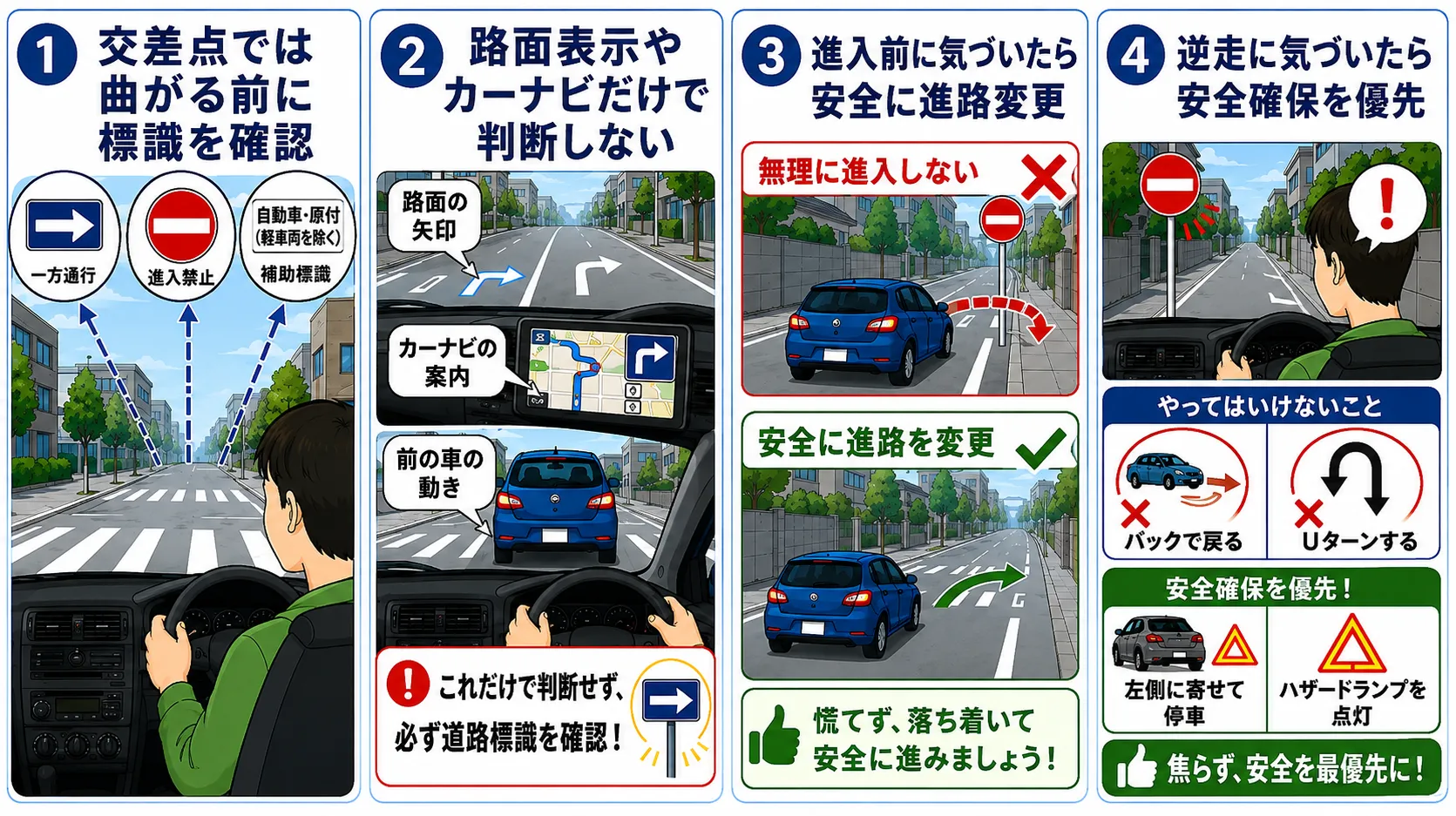 一方通行を逆走しないために｜確認方法と逆走時の対処