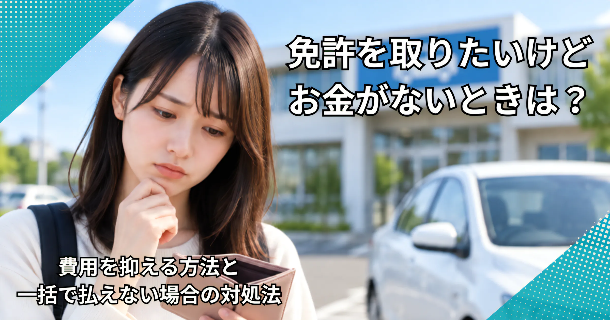 免許を取りたいけどお金がないときは？費用を抑える方法と一括で払えない場合の対処法